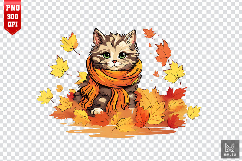 cute-manx-cat-in-autumn-clipart