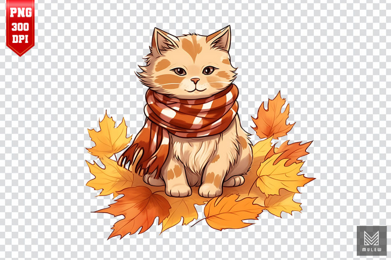 cute-manx-cat-in-autumn-clipart