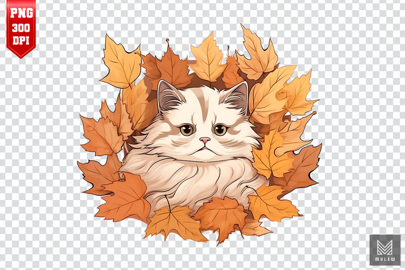 cute-ragdoll-cat-in-autumn-clipart