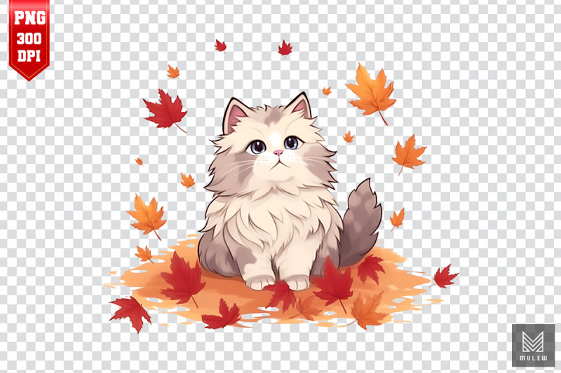 cute-ragdoll-cat-in-autumn-clipart