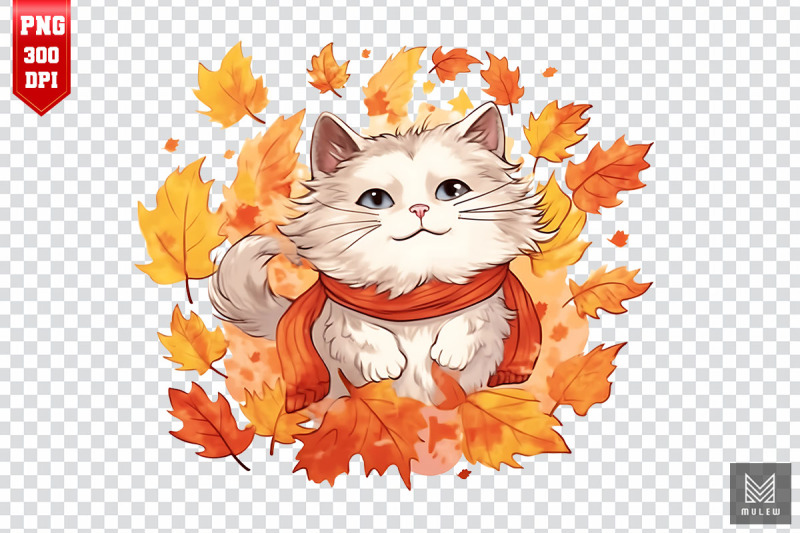 cute-ragdoll-cat-in-autumn-clipart