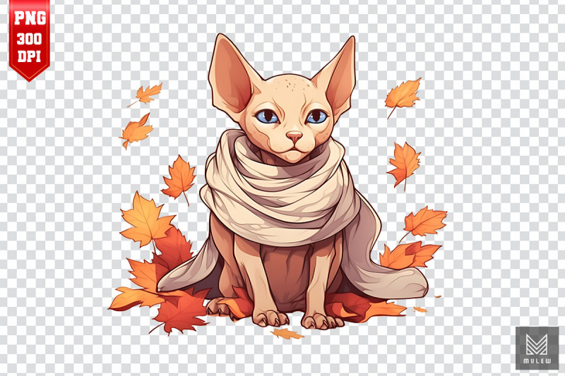 cute-sphynx-cat-in-autumn-clipart