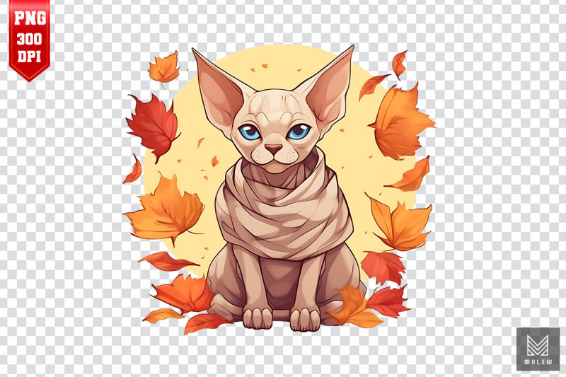 cute-sphynx-cat-in-autumn-clipart