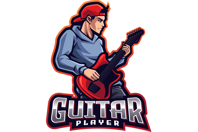 guitar-player-esport-mascot-logo-design