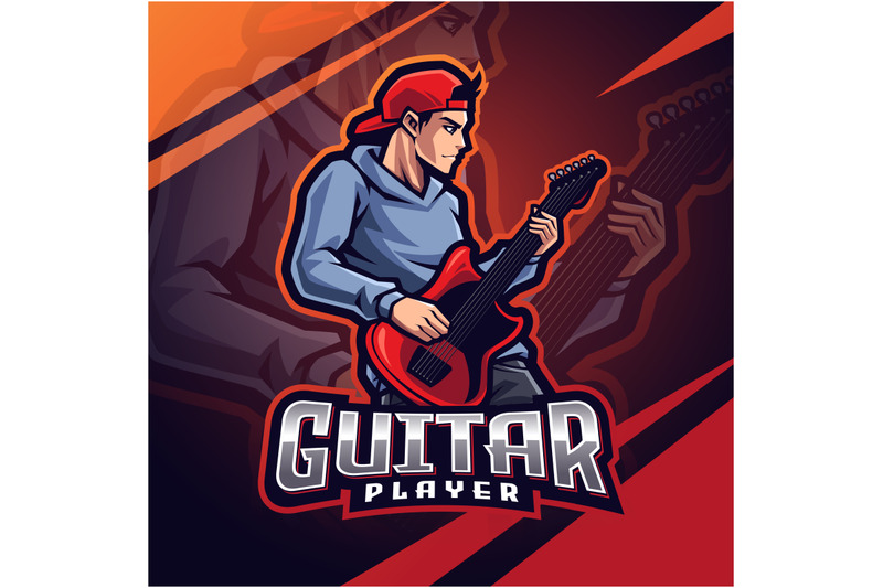 guitar-player-esport-mascot-logo-design