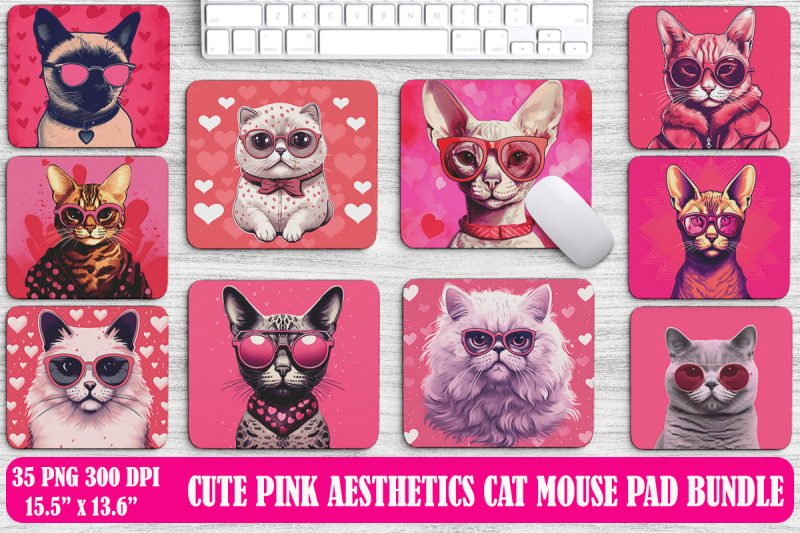 cute-pink-aesthetics-cat-mouse-pad