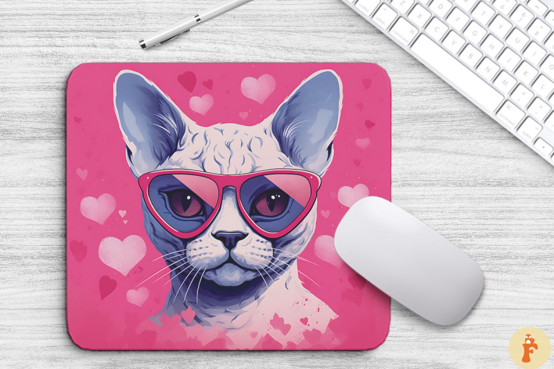 cute-pink-devon-rex-cat-mouse-pad