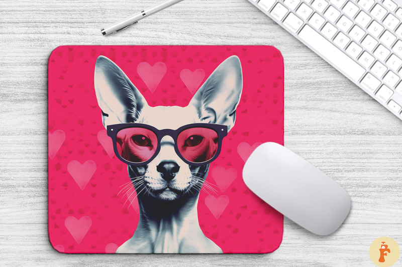 cute-pink-oriental-shorthair-mouse-pad