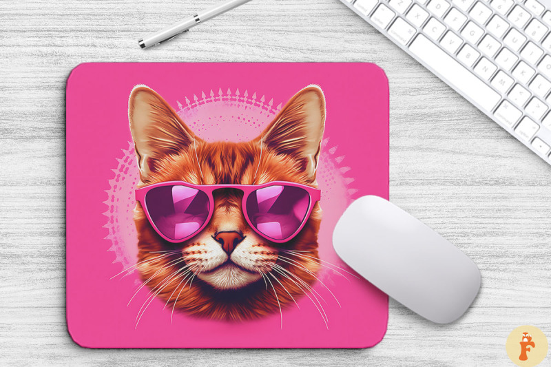 cute-pink-somali-cat-mouse-pad