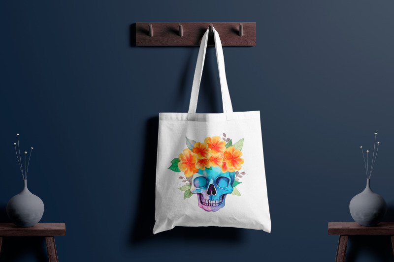 colorful-watercolor-skull-with-sublimation-flowers