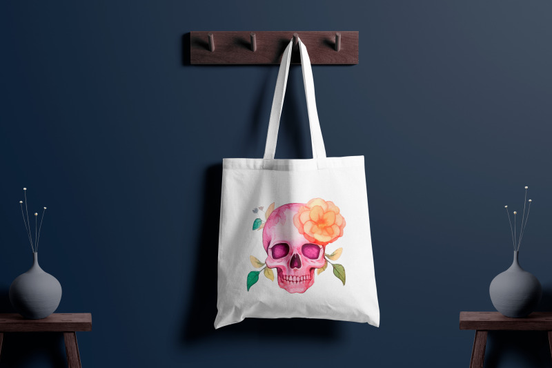 colorful-watercolor-skull-with-sublimation-flowers