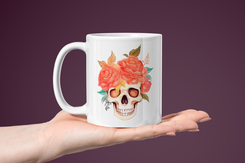 colorful-watercolor-skull-with-sublimation-flowers