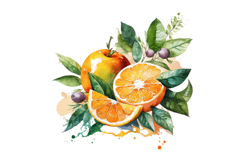 watercolor-oranges-clipart-bundle