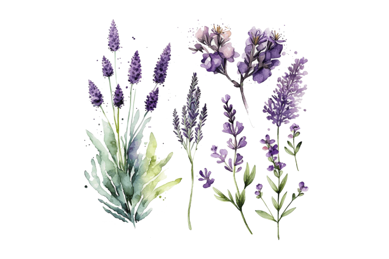 watercolor-lavender-garden-clipart-bundle