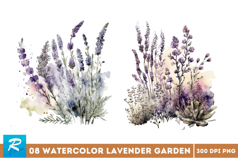 watercolor-lavender-garden-clipart-bundle