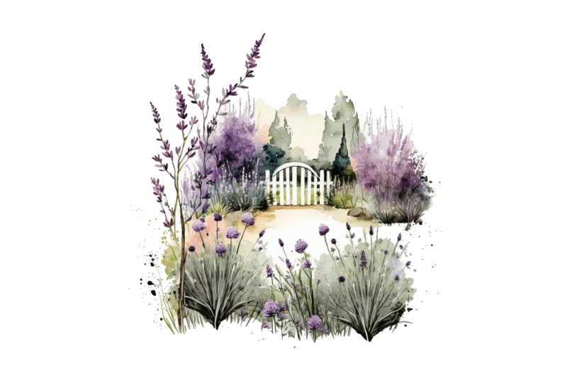 watercolor-lavender-garden-clipart-bundle