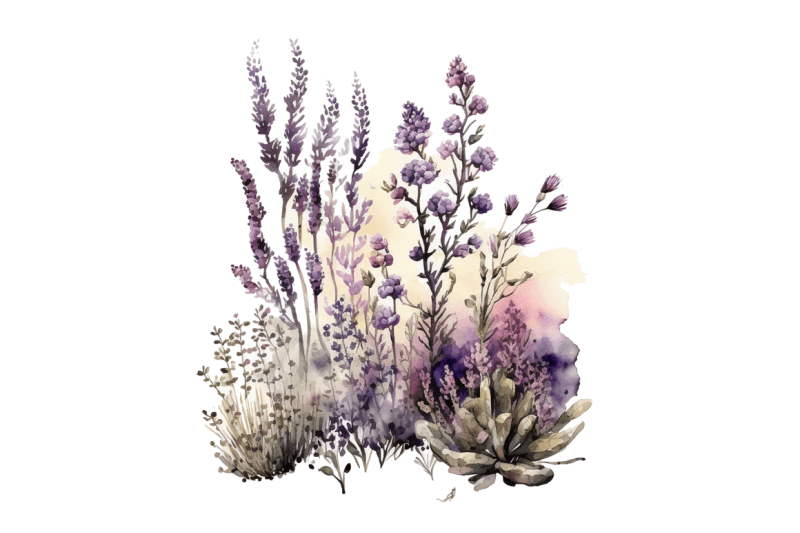 watercolor-lavender-garden-clipart-bundle