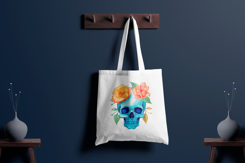 colorful-watercolor-skull-with-sublimation-flowers