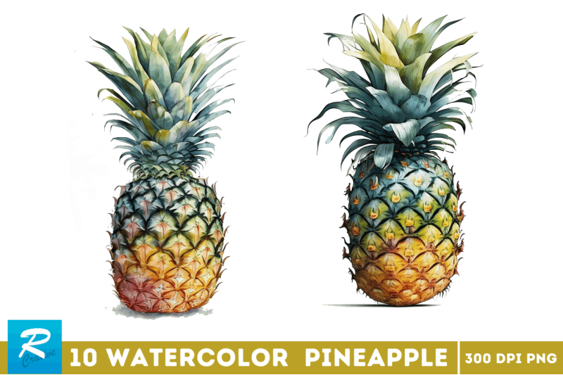 watercolor-pineapple-clipart-bundle