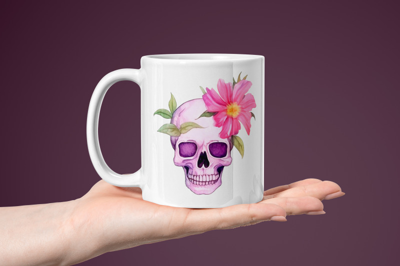 colorful-watercolor-skull-with-sublimation-flowers