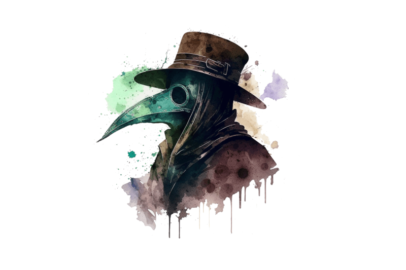 watercolor-plague-doctor-clipart-bundle