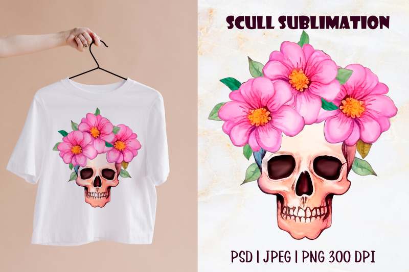 colorful-watercolor-skull-with-sublimation-flowers