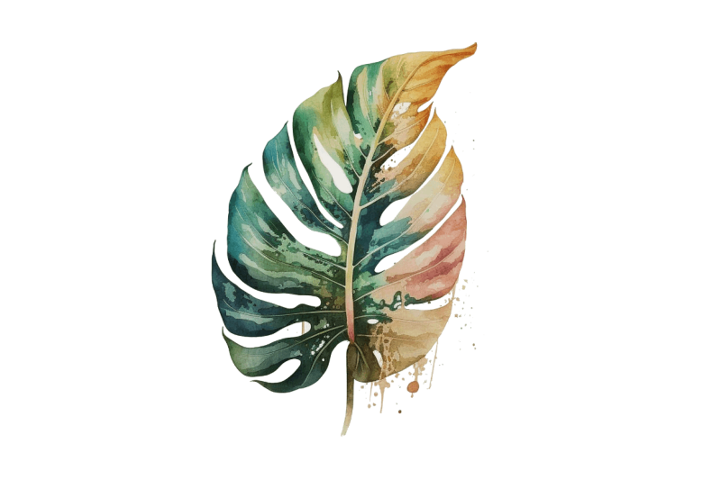 watercolor-tropical-leave-clipart-bundle