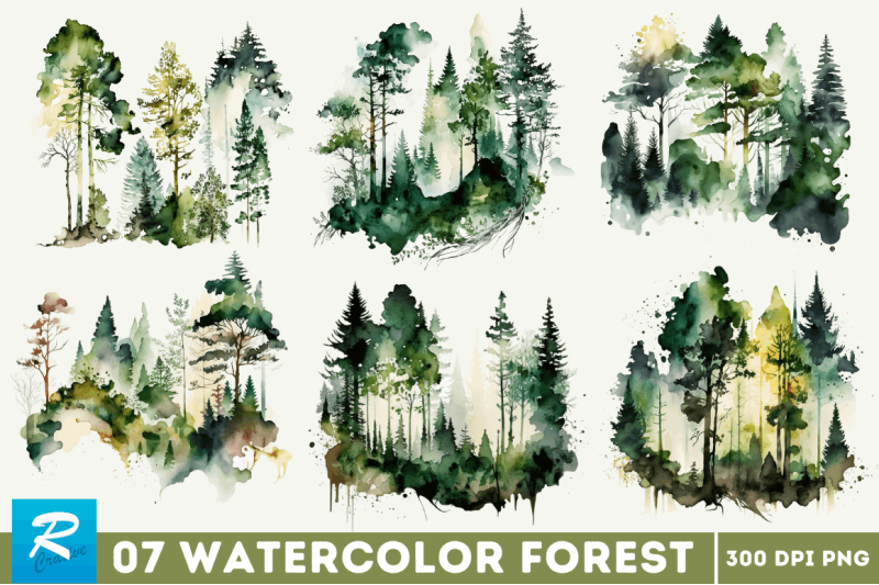 watercolor-forest-clipart-bundle