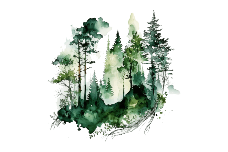 watercolor-forest-clipart-bundle