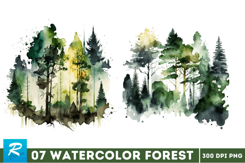 watercolor-forest-clipart-bundle