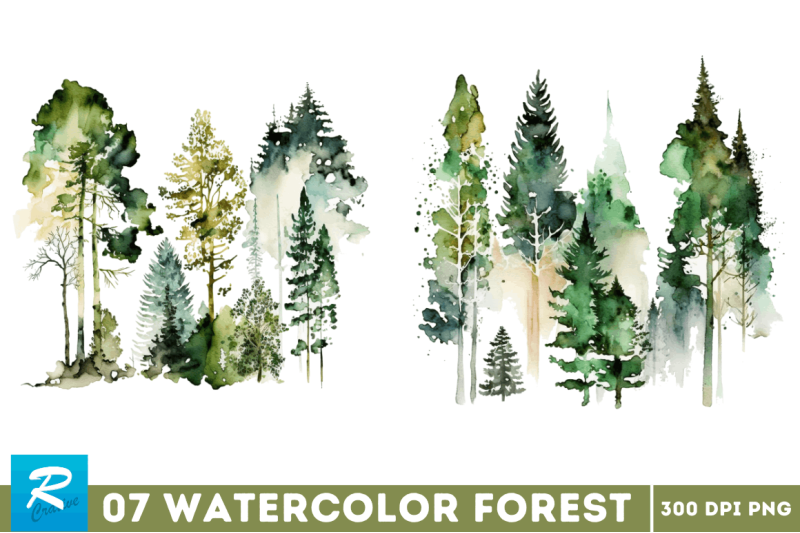 watercolor-forest-clipart-bundle