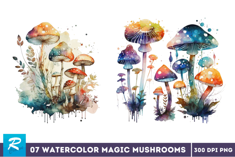 watercolor-magic-mushrooms-clipart-bundle