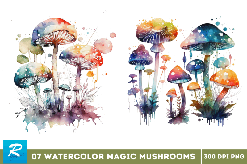 watercolor-magic-mushrooms-clipart-bundle