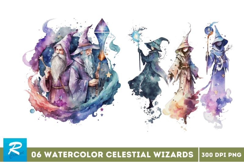 watercolor-celestial-wizards-clipart-bundle