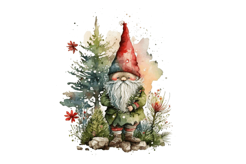 watercolor-christmas-gnome-clipart-bundle