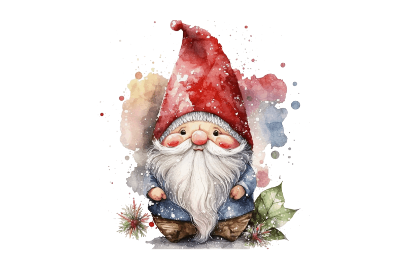 watercolor-christmas-gnome-clipart-bundle