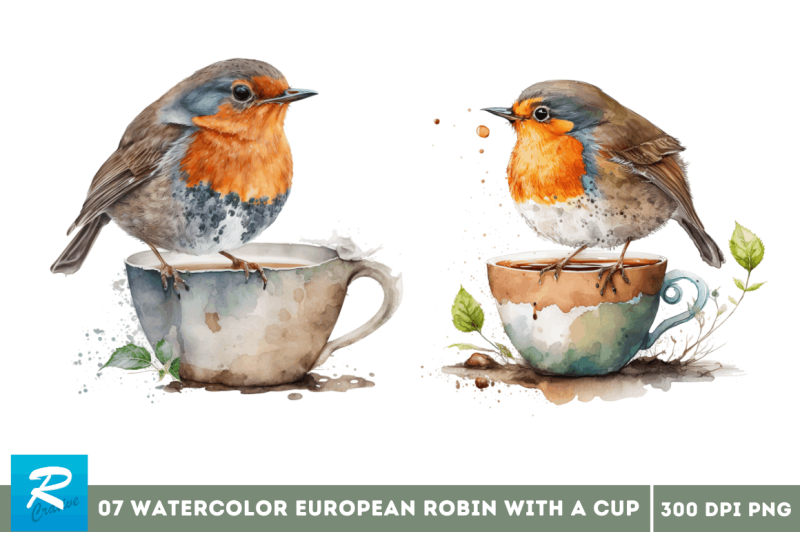 watercolor-cute-european-robin-with-a-cup-bundle