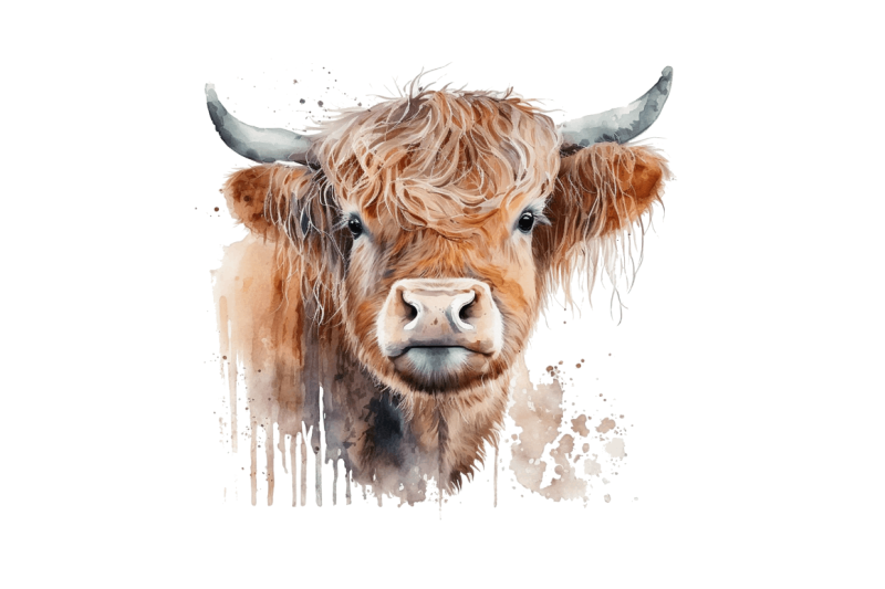 watercolor-cute-highland-cow-bundle