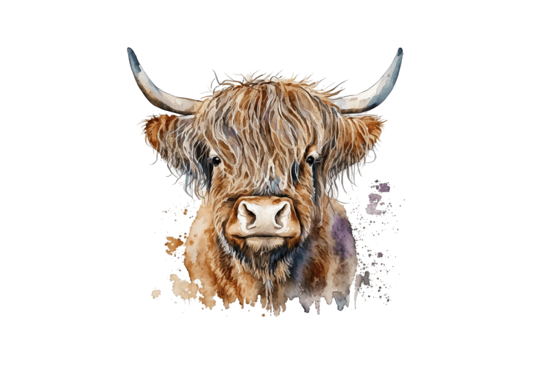 watercolor-cute-highland-cow-bundle