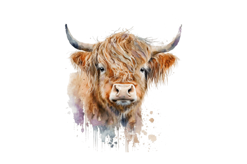 watercolor-cute-highland-cow-bundle