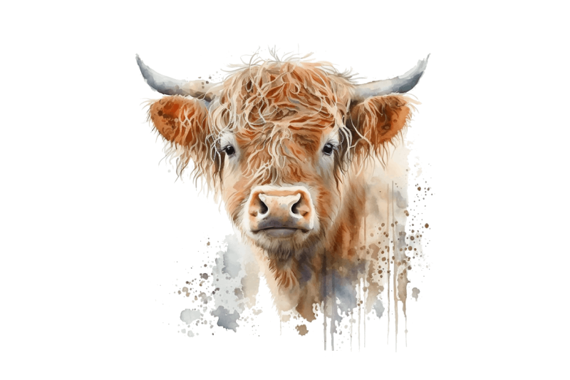 watercolor-cute-highland-cow-bundle