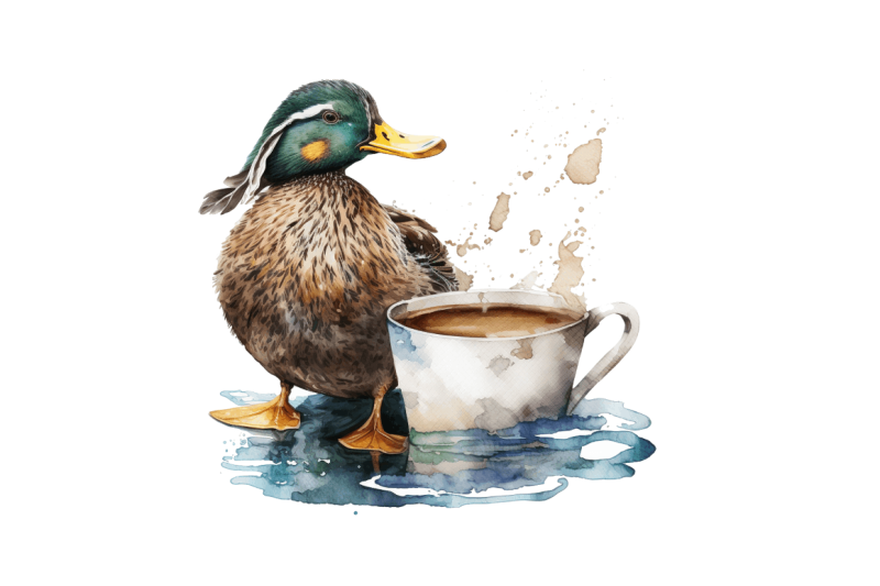 watercolor-cute-mallard-with-a-cup-bundle