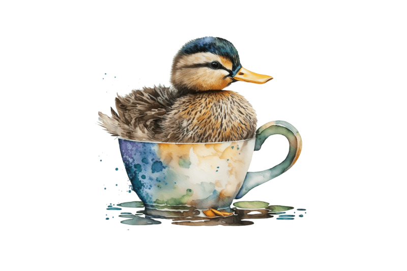 watercolor-cute-mallard-with-a-cup-bundle