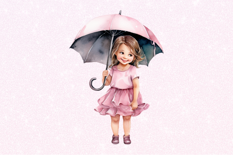 little-girl-with-umbrella-watercolor