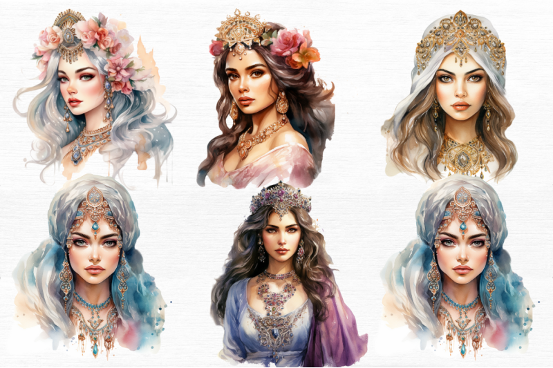 persian-princess-watercolor-clipart