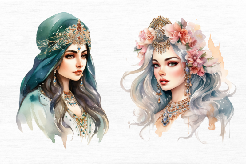 persian-princess-watercolor-clipart