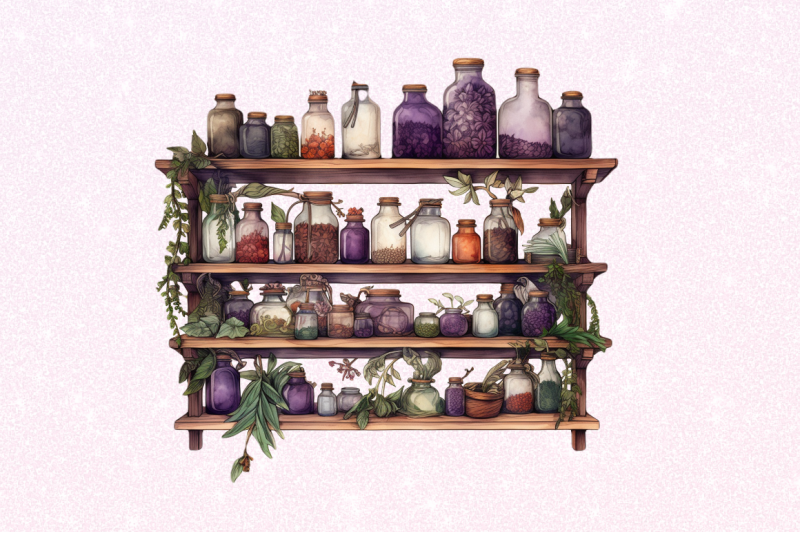 watercolor-witches-apothecary-cabinet