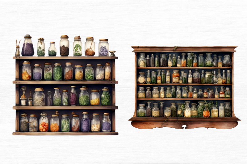 watercolor-witches-apothecary-cabinet