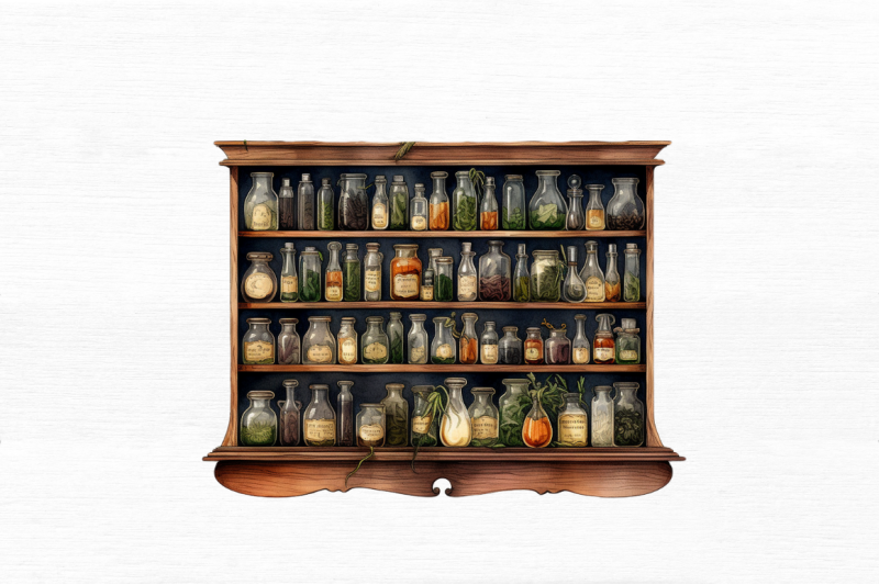 watercolor-witches-apothecary-cabinet