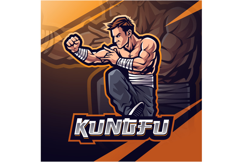 kungfu-esport-mascot-logo-design